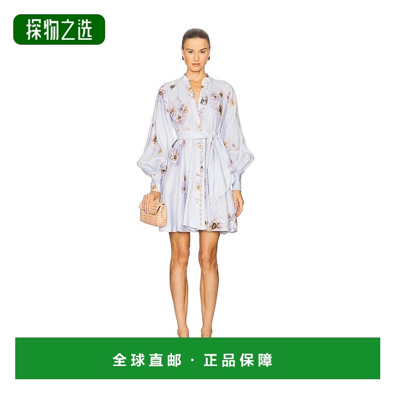 1h可退 香港直邮ZIMMERMANN 女士 合身宽裙摆连衣裙 3970DF251