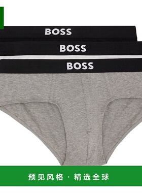 1h可退 香港直邮BOSS 波士 男士 三件装白色 & 黑色 Logo-Waistba