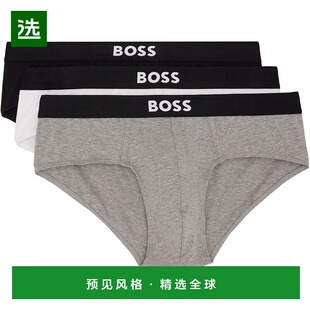 1h可退 香港直邮BOSS 波士 男士 三件装白色 & 黑色 Logo-Waistba