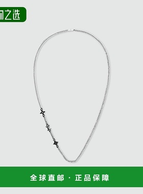 1h可退 欧洲直邮LV/路易威登 男士银色/黑色金属项链新款