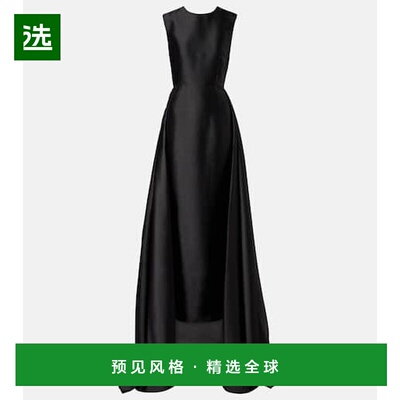 1h可退 香港直邮SOLACE LONDON 女士 Larsen 缎面礼服 black黑色
