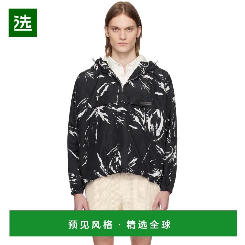 1h可退 香港直邮Wales Bonner 男士 黑色 Bloom 套头夹克 MS25JA0,男装,夹克,淘宝优惠券,粉丝福利购,淘宝优惠卷