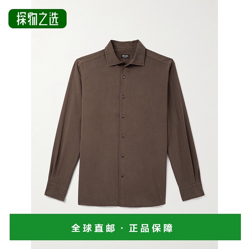 1h可退 香港直邮zegna 杰尼亚 男士 加宽领桑蚕丝衬衫 UGX42A2SLF