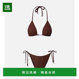 1h可退 香港直邮HUNZA G 女士 Gina 精饰比基尼 brown棕色 舒适时