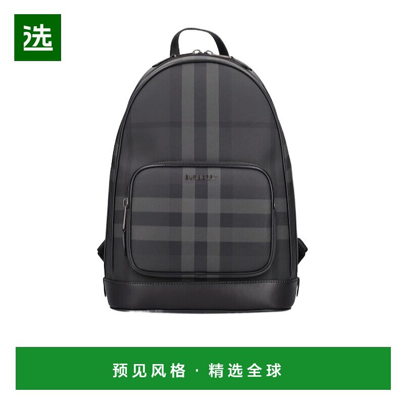 香港直邮Burberry 格纹帆布双肩包 77I-IXB008