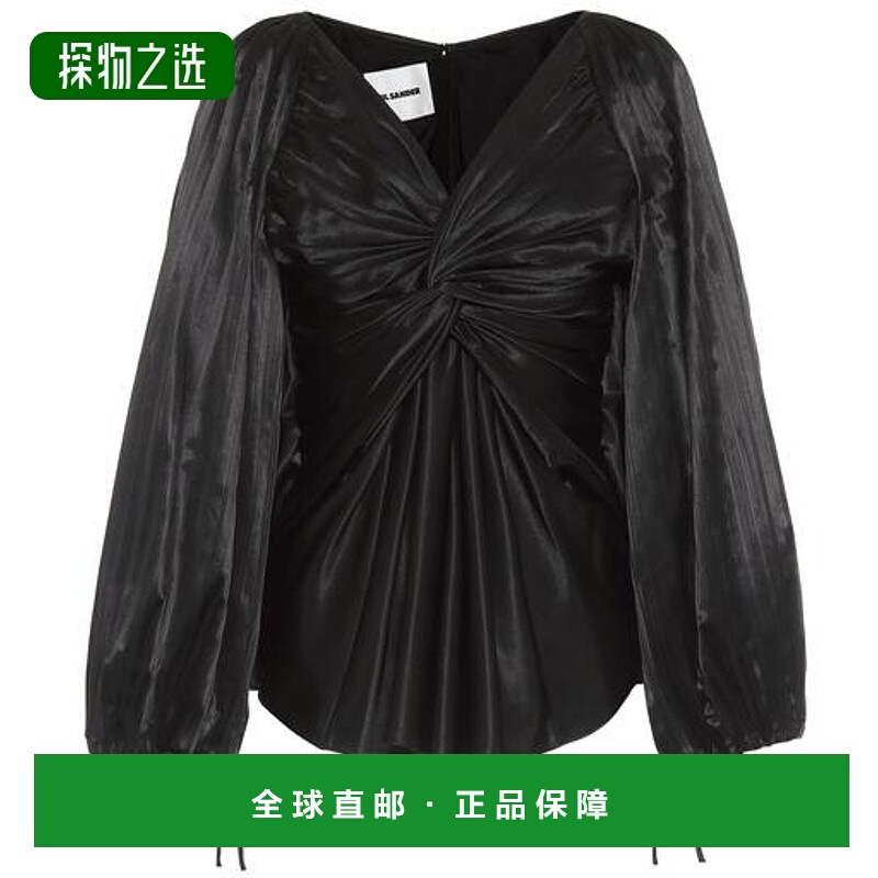 香港直邮Jil Sander 吉尔·桑达 女士 褶皱缎面上衣