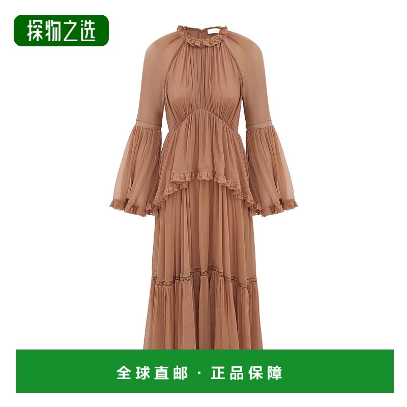 香港直邮Zimmermann Hypnotic 荷叶边飘逸连衣裙 5345DF251长袖