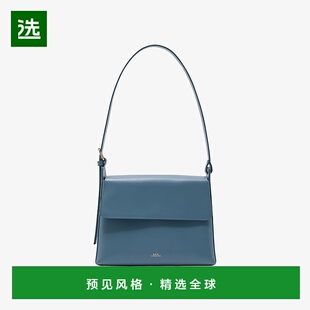 欧洲直邮APC Virginie系列女士蓝色皮革手提包单肩包