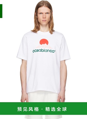 1h可退 香港直邮Casablanca 男士 白色 Montagne T 恤 MPF25JTS00