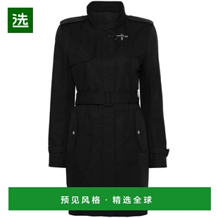 1h可退 香港直邮Fay 女士 VIRGINIA 黑色聚酯风衣 NAW50483940WAP