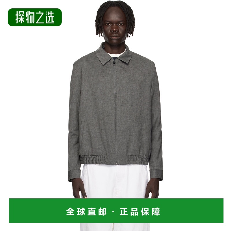 香港直邮HUGO 雨果 男士 灰色 Slim-Fit Stretch Flannel 夹克 50