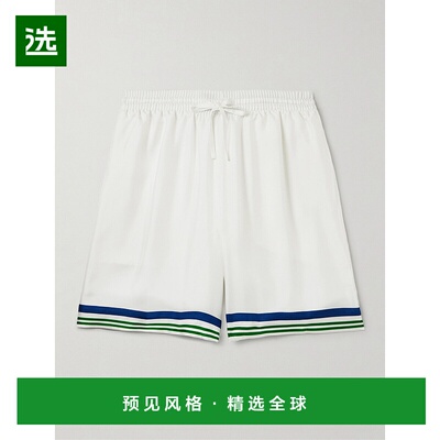 香港直邮Casablanca 男士 阔腿印花斜纹丝绸短裤 MAW25TR01201TEN