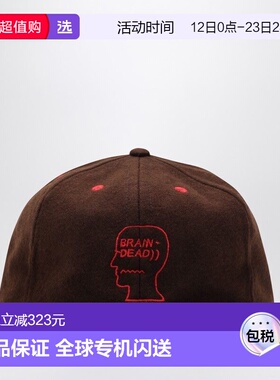 1h可退 香港直邮Brain Dead 男士 WOOLBLEND 棕色棒球帽 BDW24H01
