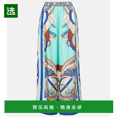 1h可退 香港直邮camilla and marc 女士 印花真丝缎面居家长裤