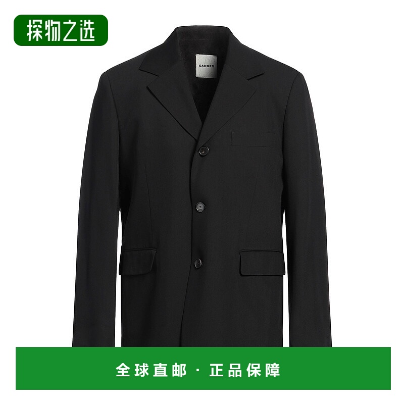 香港直邮Sandro 男士 西装外套 black黑色 舒适时尚