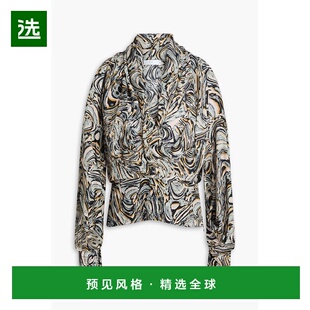 香港直邮Iro 女士 裹式印花真丝双绉上衣 WM16FELICEBEI03