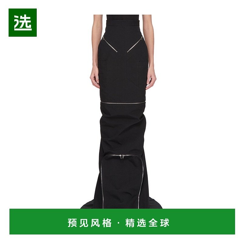 香港直邮Rick Owens 拉链半身裙高腰裙子 RO01E7399PCVS包臀裙