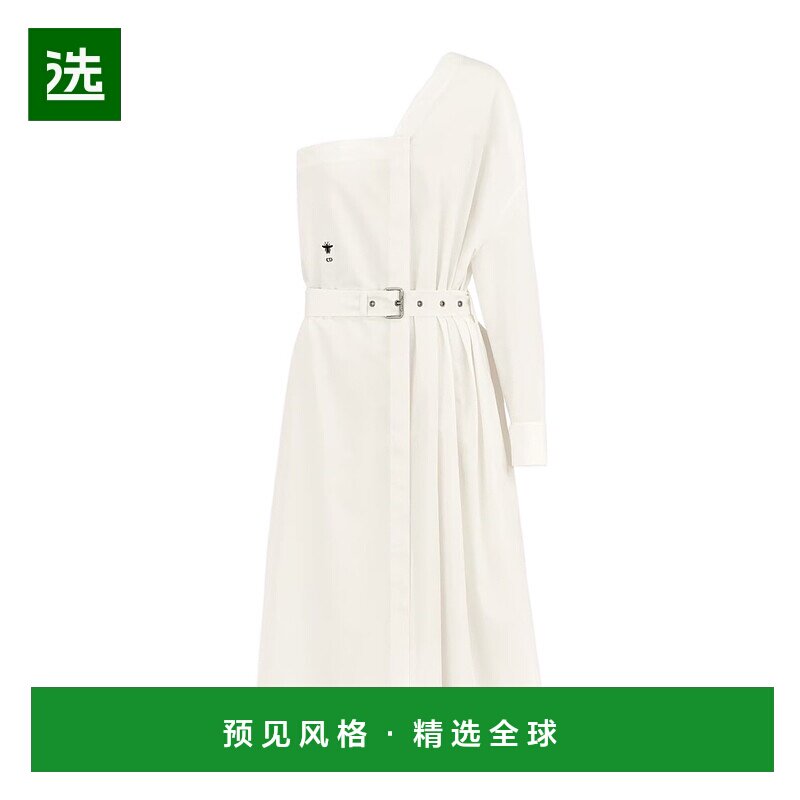 香港直邮Dior 不对称中长衬衫连衣裙 421D11A3124