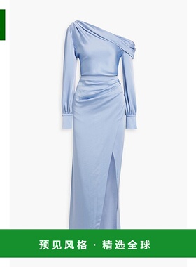 1h可退 香港直邮Simkhai 女士 Cam 单肩缎面绉纱长款连衣裙 12419