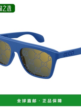1h可退 香港直邮Gucci 古驰 男士 几何框太阳镜 GG1570S blue蓝色