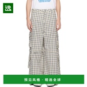 Off 香港直邮Erl 灰白色 蓝色 Plaid 男士 裤 工装 1h可退 Zip