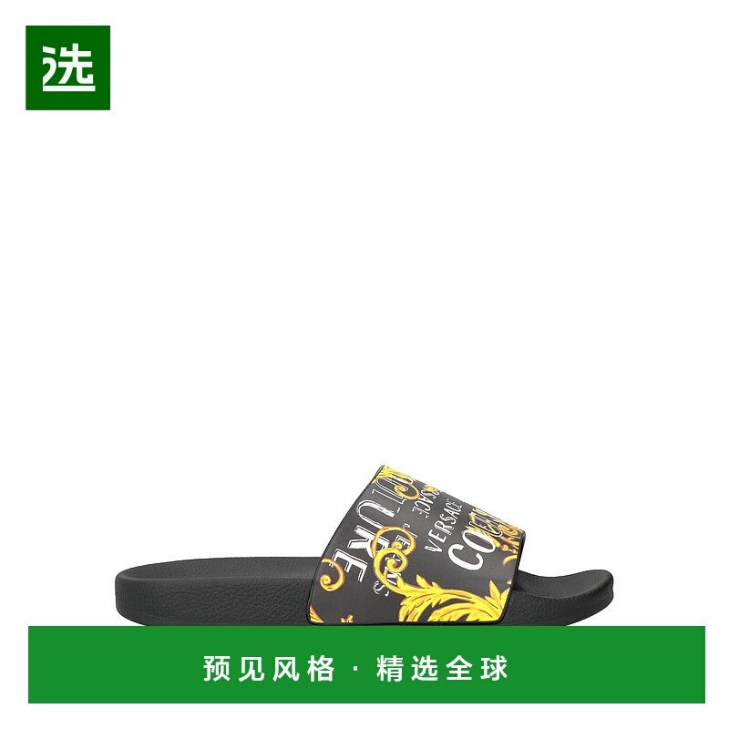 1h可退 香港直邮Versace Jeans 范思哲 男士 凉鞋 black黑色 舒适