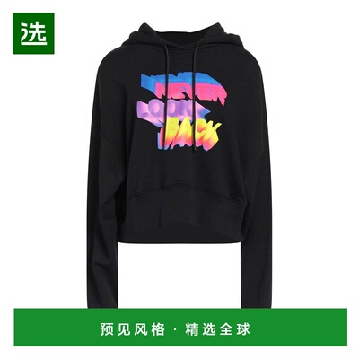 1h可退 香港直邮Msgm 女士 连帽卫衣 black黑色 舒适时尚