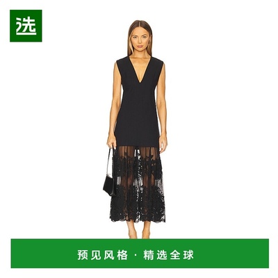 1h可退 香港直邮SEA 海洋 女士 Arielle 蕾丝V领中长连衣裙 PF250