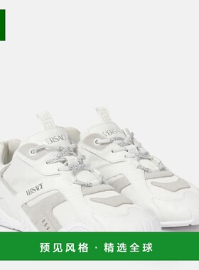 香港直邮versace 范思哲 女士 Galaxia 山羊皮边皮质运动鞋