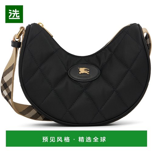 香港直邮Burberry 巴宝莉 女士 黑色 Horseshoe 斜挎包 8111928