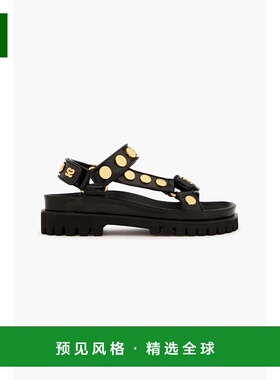 1h可退 香港直邮Sandro 女士 铆钉漆皮凉鞋 SFACH01128NOIR