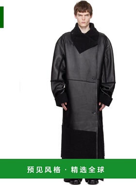 香港直邮Entire Studios 男士 黑色 Long Leather & Faux-Shearli