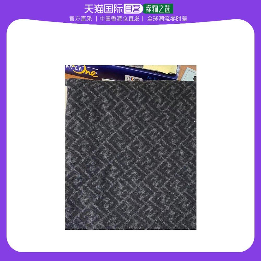 香港直邮fendi芬迪男士印花围巾灰色羊毛双f图案经典流苏细节