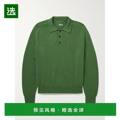 1h可退 香港直邮Bode 男士 羊绒Polo衫 MRF24KT034GREEN green绿