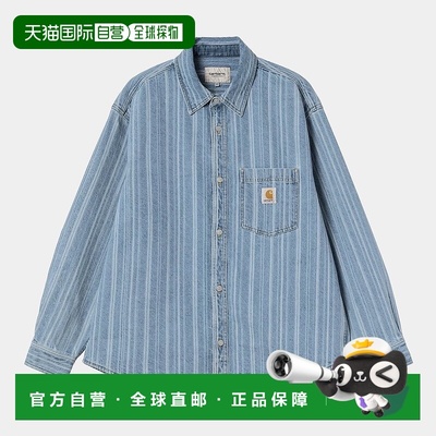 自营欧洲直邮Carhartt Wip 男士蓝色棉衬衫夹克牛仔