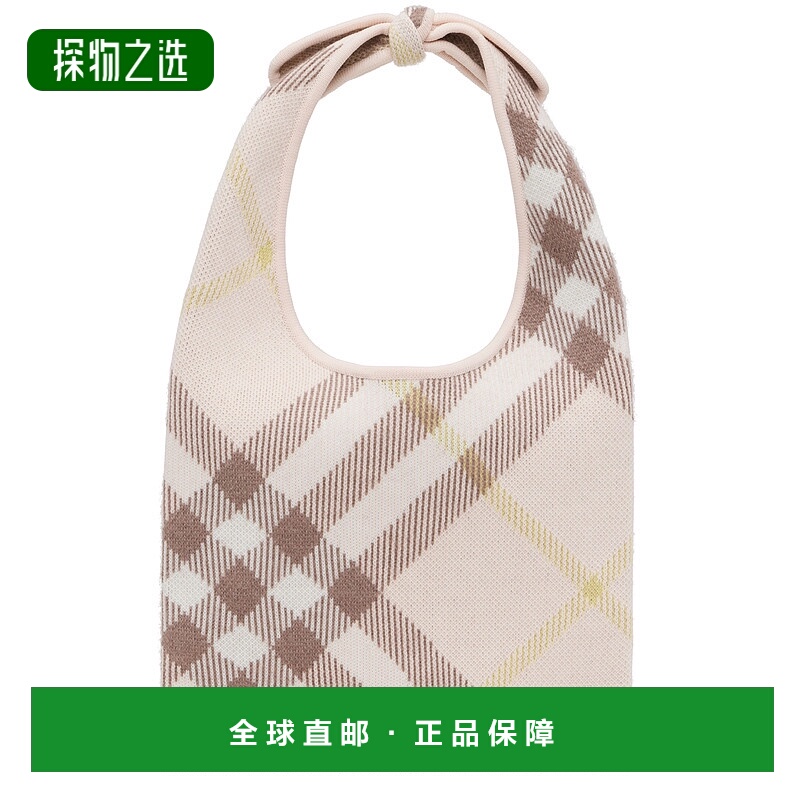 1h可退 香港直邮Burberry 巴宝莉 女童 粉色 Check Tie 儿童托特