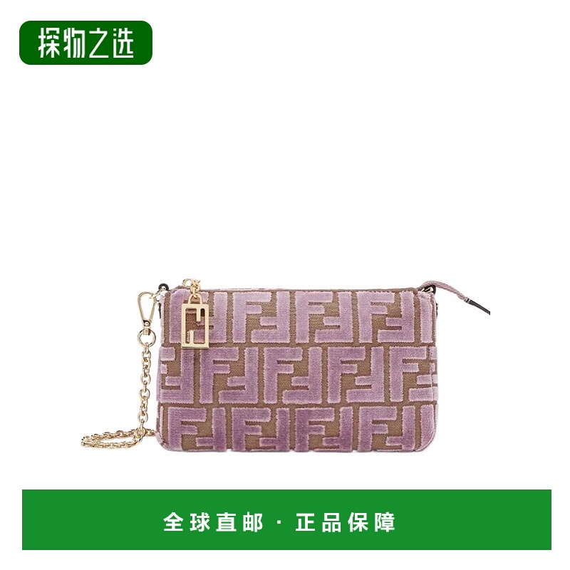 香港直邮Fendi Baguette 提花 FF 链条手拿包 8BS073AT14