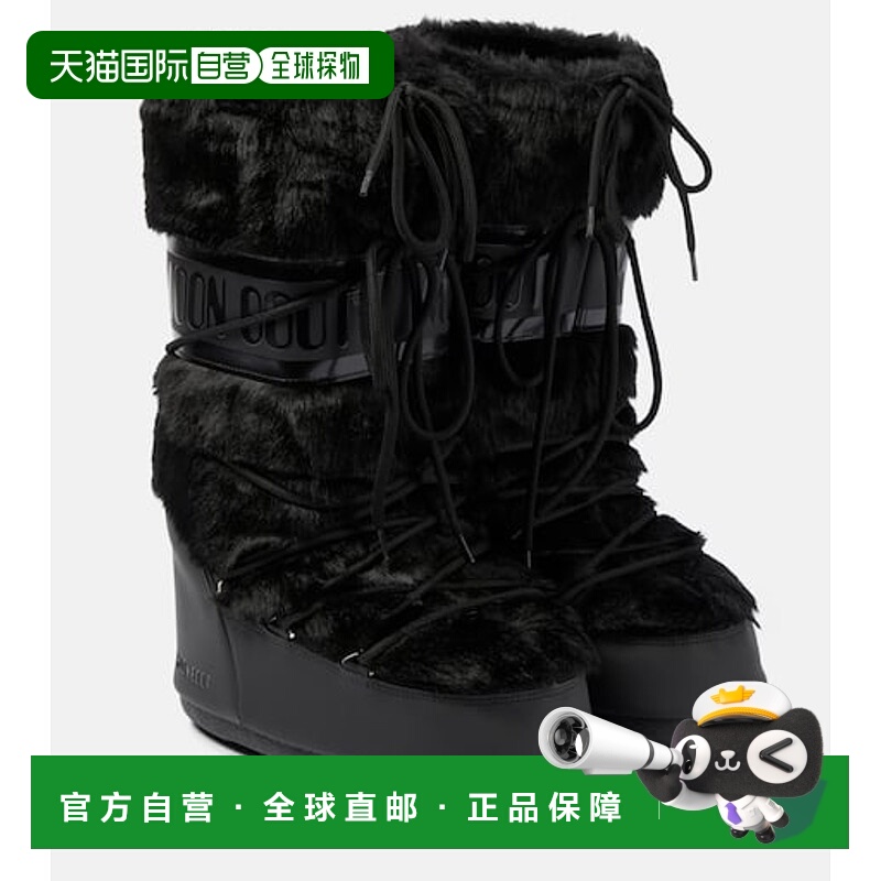 香港直邮Moon Boot 月亮靴 女士 Icon 人造皮草边雪地靴 003644
