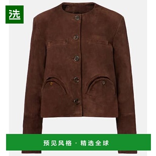 1h可退 香港直邮blazé milano 女士 Gliss 敞口绒面革夹克