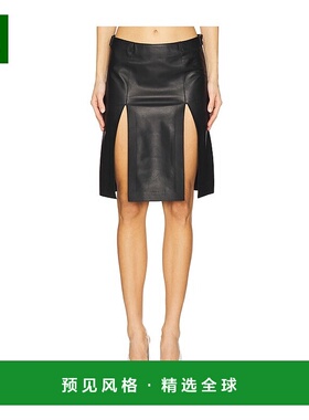 香港直邮The Attico 女士 开衩设计皮革半身裙 250WCS00261LBT128
