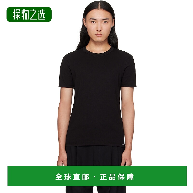 香港直邮Tom Ford 汤姆·福特 男士 黑色 Cotton Crewneck T 恤 T