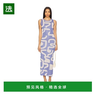 1h可退 香港直邮Minkpink 女士 鸢尾花嵌花针织中长连衣裙 MG2501