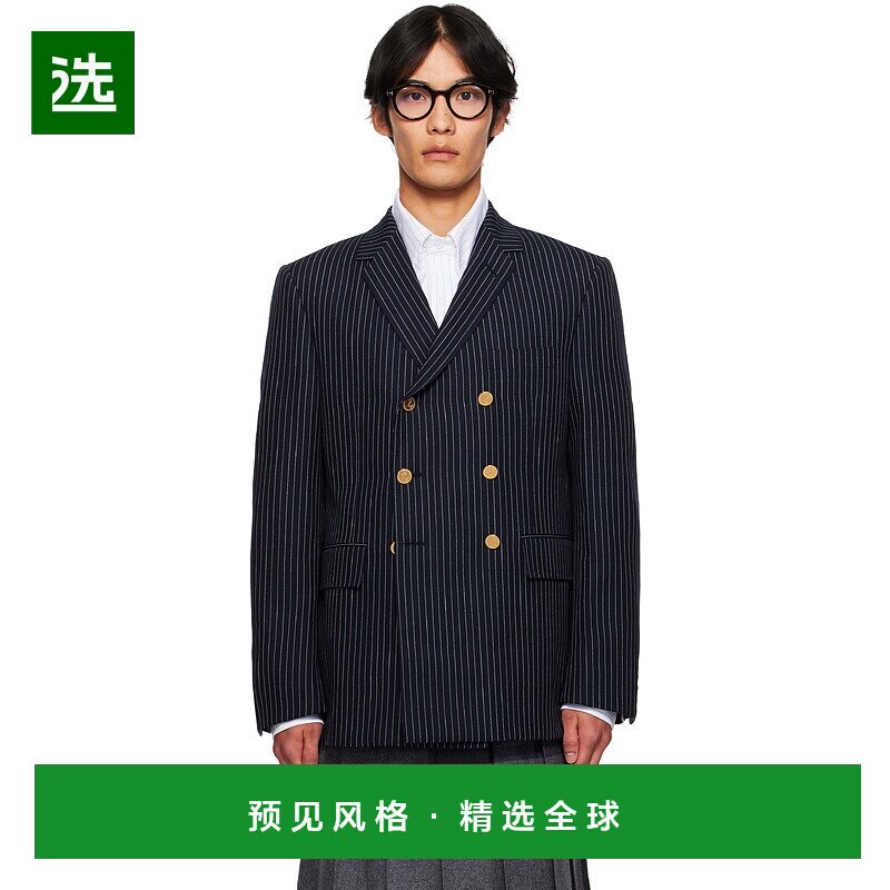 1h可退 香港直邮Thom Browne 汤姆·布朗 男士 海军蓝 Pinstripe