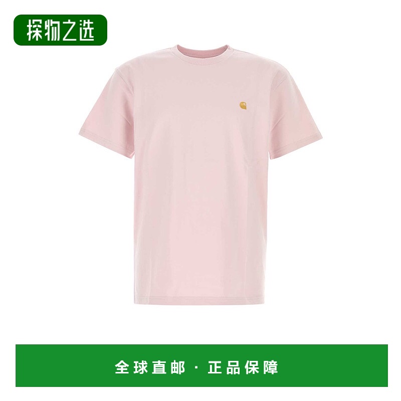 香港直邮CARHARTT WIP 男士 S/S CHASE 粉蜡笔粉色棉质T恤 I02639