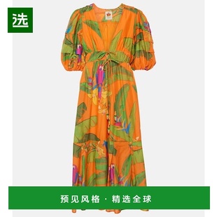 香港直邮FARM Macaws RIO Fresh 棉质中长连衣裙 女士 1h可退