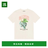 香港直邮GANNI 女士T恤 T4230135 1h可退 AW2025 米白色