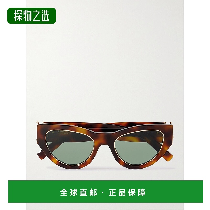 香港直邮Saint Laurent 圣罗兰 女士 猫眼龟甲色醋纤太阳眼镜 SLM