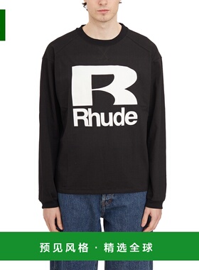 1h可退 香港直邮Rhude 男士 M/L 油黑色T恤 HRHSS24TT21012610BLA