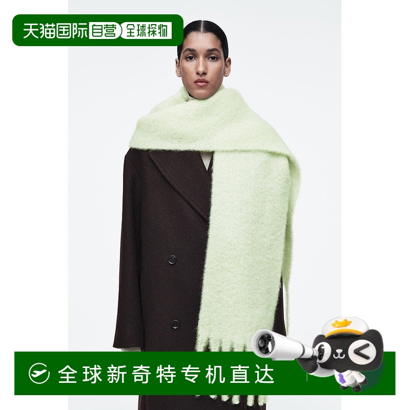 欧洲直邮COS 女士灰白色马海毛围巾新款