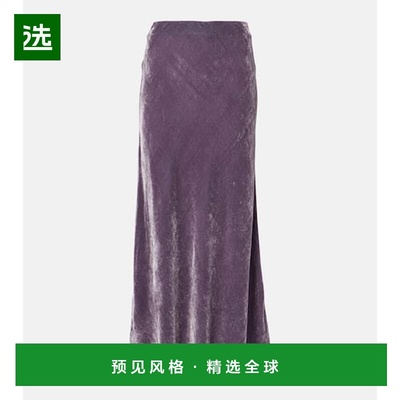 1h可退 香港直邮Velvet 女士 Eza 天鹅绒长款半身裙 purple紫色